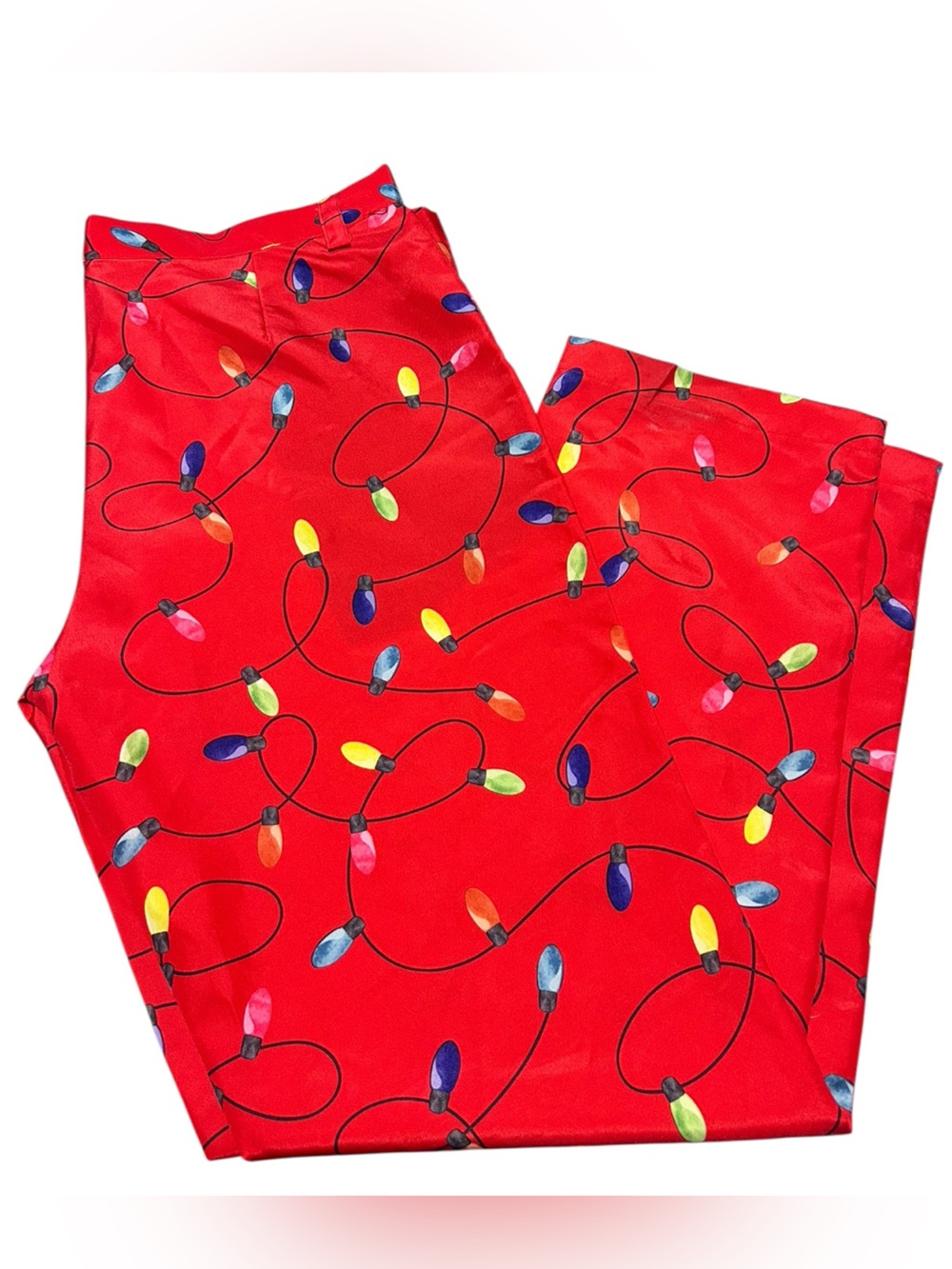 Life of the Party Men’s Holiday Christmas Lights Pattern Red Pants Size XL